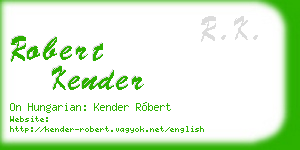 robert kender business card